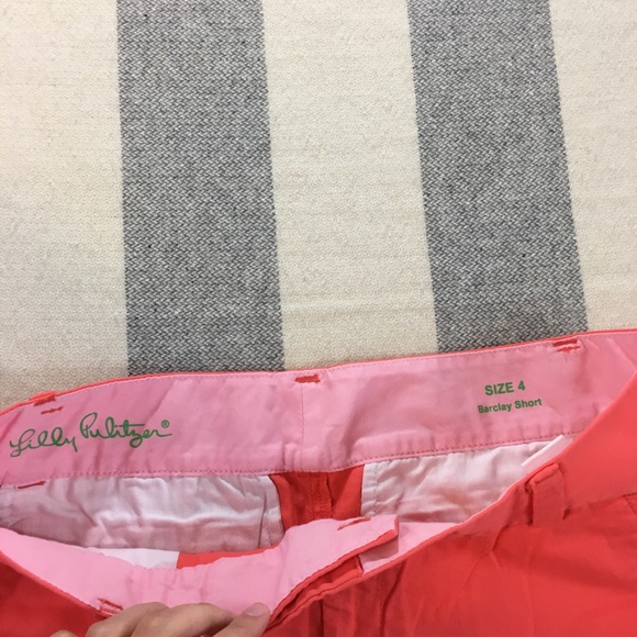 Lilly Pulitzer Women's Coral Pink Barclay Shorts 4 - Picture 2 of 6